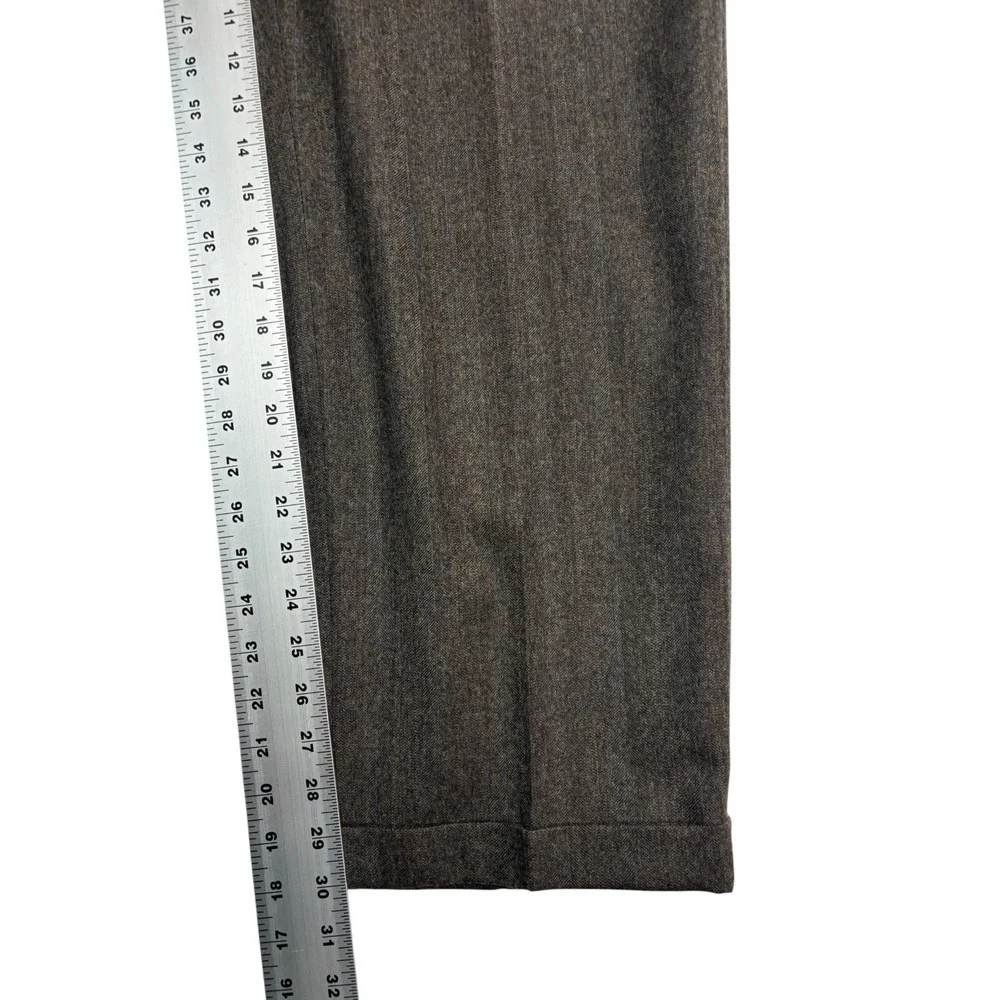 vtg Bernhard Altmann 40R 32x30 Brown Herringbone 2pc Pant Suit Flannel Tweed USA
